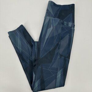 Sweaty Betty Pants Womens Medium Blue Super Sculpt 27in‎ High Rise Pockets Print